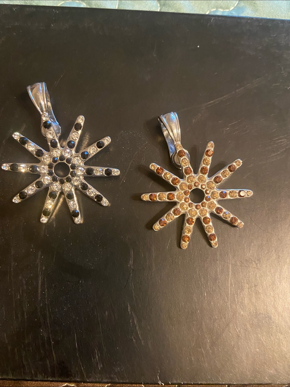 Sunburst Crystal Pendant Necklace — Clear and Brown Options